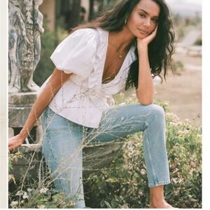 Boyish By Her Romeo Puff Sleeve Wrap Blouse